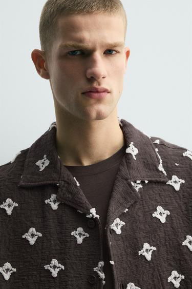 TEXTURED JACQUARD SHIRT - Brown / Taupe by Zara
