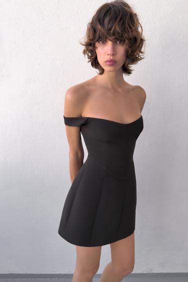 SHORT VOLUMINOUS DRESS - Black by Zara