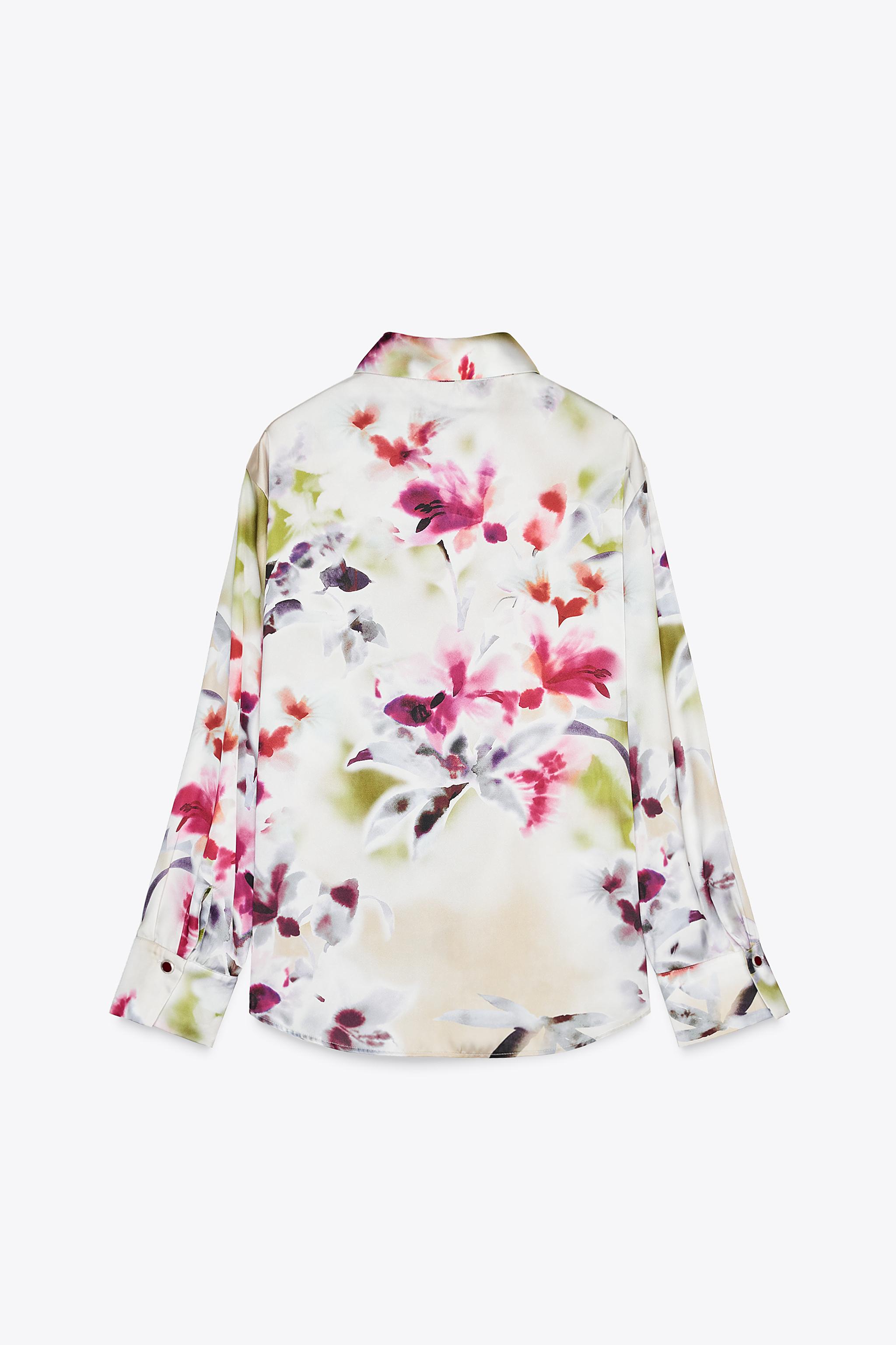 フラワー柄サテンシャツ - 107 | ZARA Japan / 日本