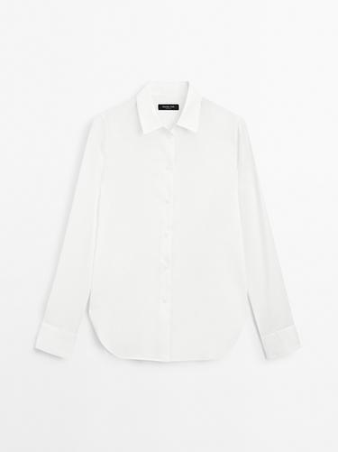 Camisa fluida cuello camisero - Blanco de Zara - Imagen 0