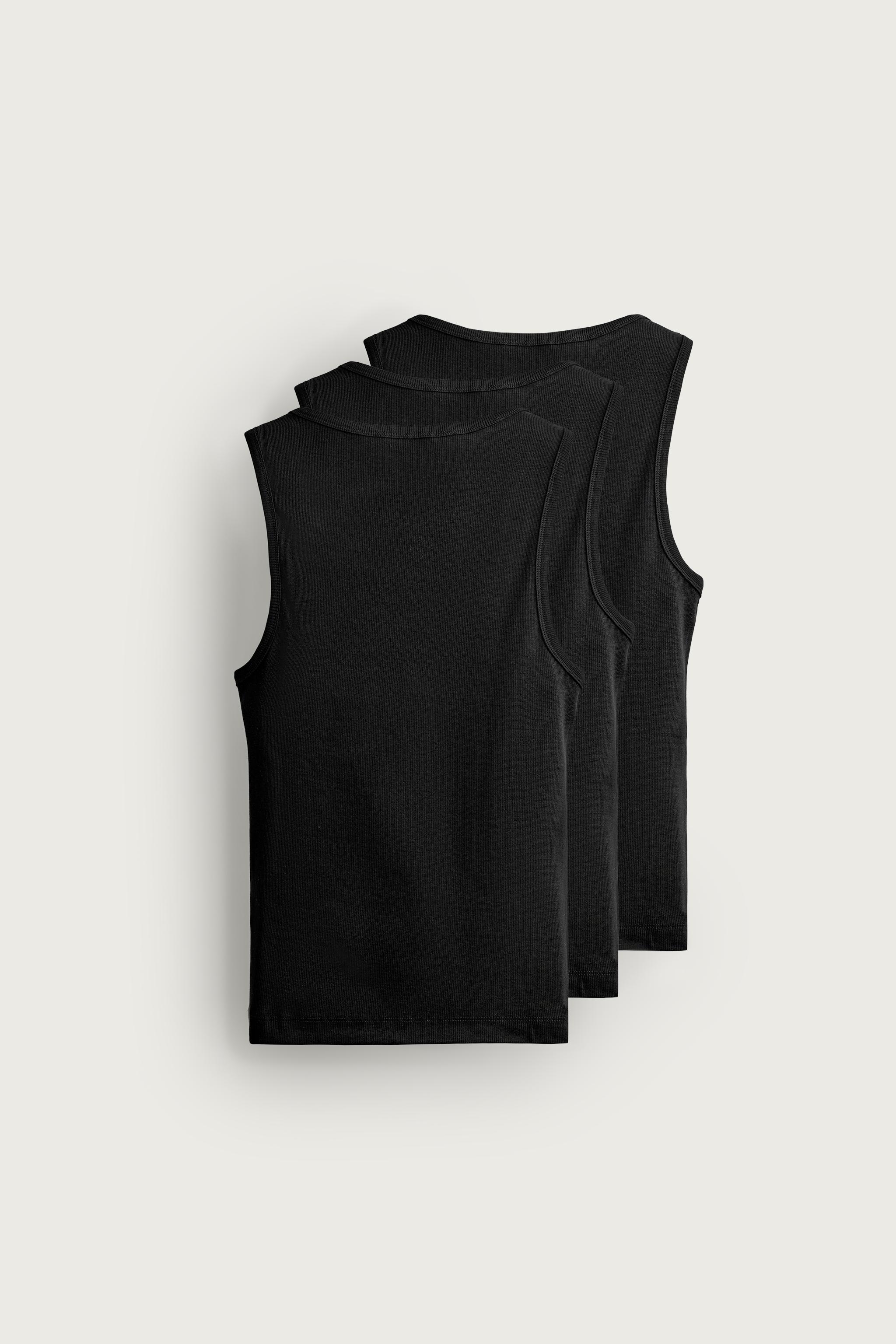 3-PACK BASIC TANK TOPS — Black (alternate view)