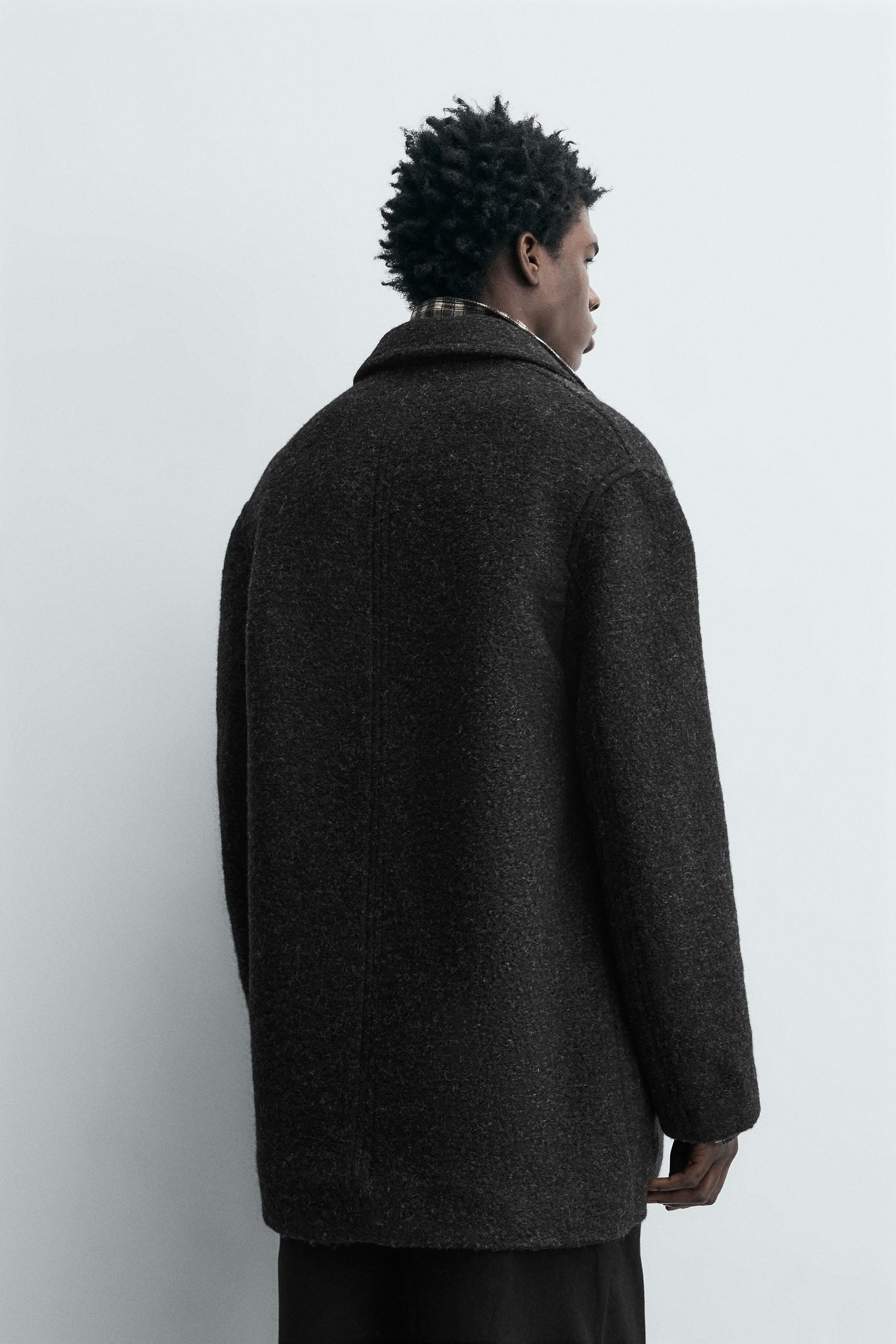 DOUBLE BREASTED WOOL BLEND OVERCOAT