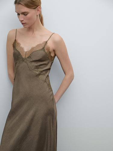 Zara Satin camisole midi dress - Beige
