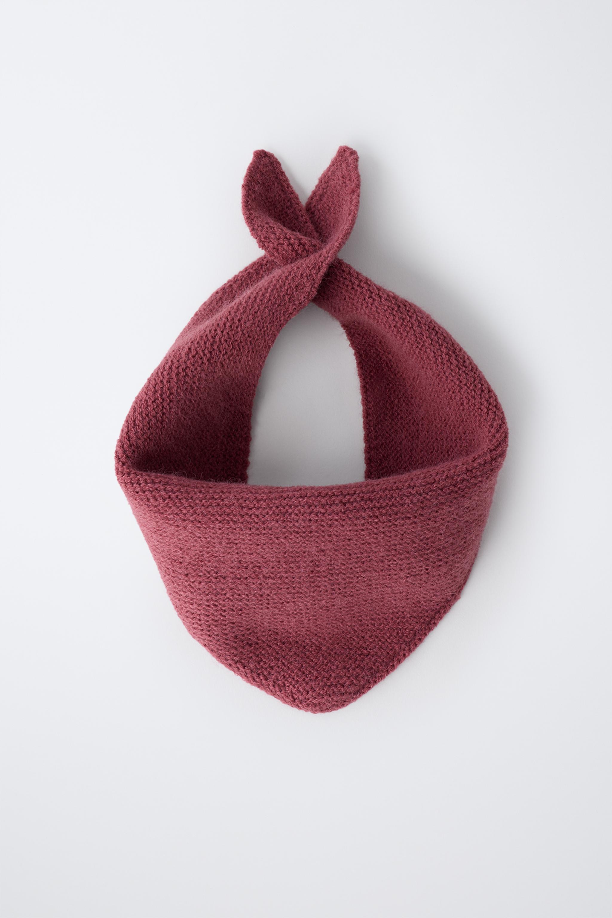 新品タグ付き♡ミストレアス♡バイカラードライタッチニットアンサンブル♡ピンク トライアングルニットバンダナ - ピンク | ZARA Japan / 日本