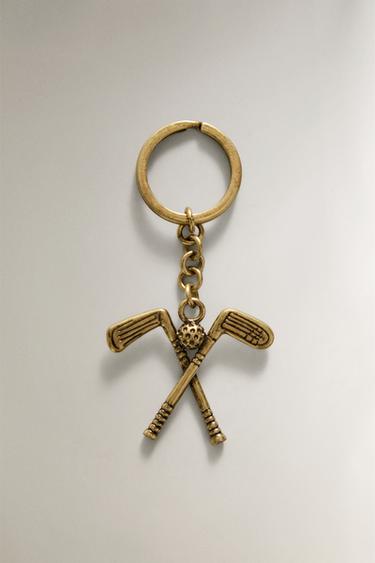 Zara GOLF CLUB KEYRING - Aged gold
