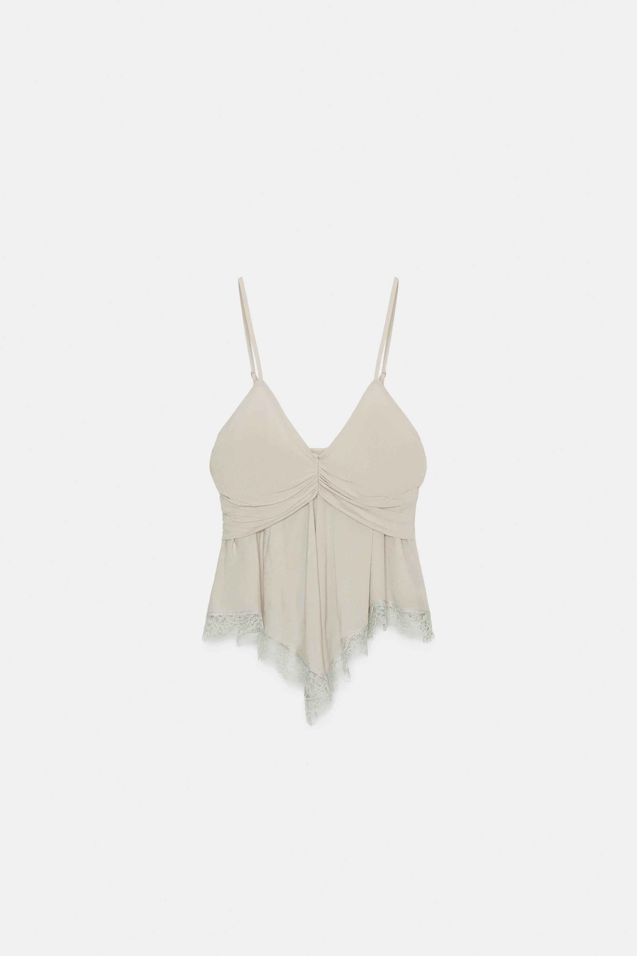 TOP EN GEORGETTE ET DENTELLE