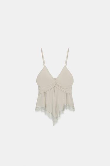 GEORGETTE LACE TOP - Grey by Zara - Image 4