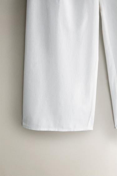 PANTALON CROP COUTURES - Blanc de Zara - Image 3
