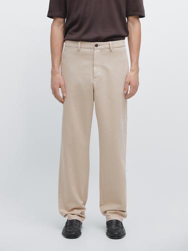 Zara Cotton twill pants with elasticated waistband - Beige
