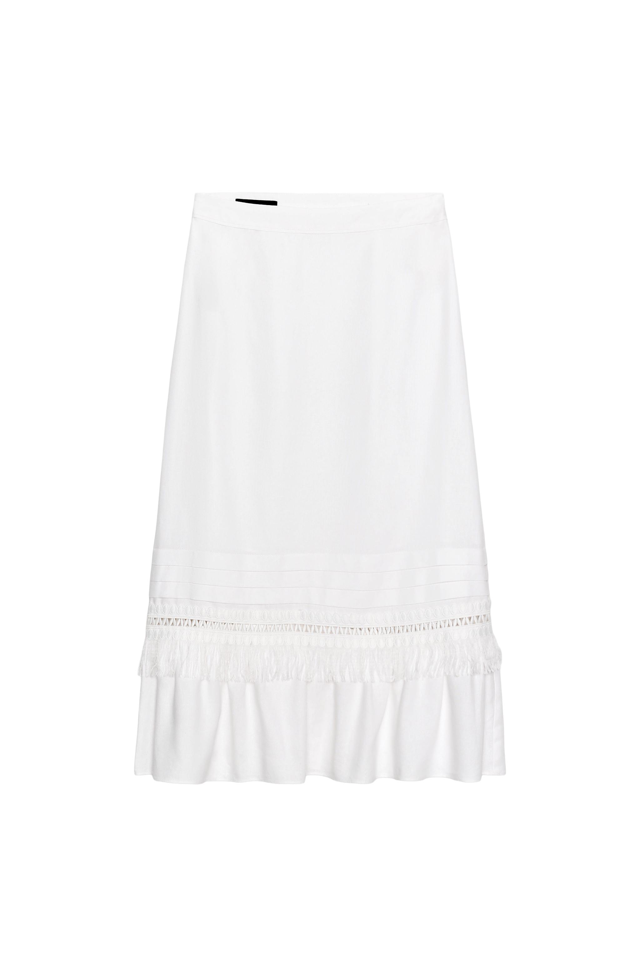 FALDA MIDI FLECOS CON LINO
