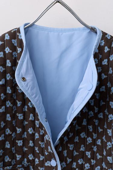 FLORAL PUFFER JACKET - Brown by Zara