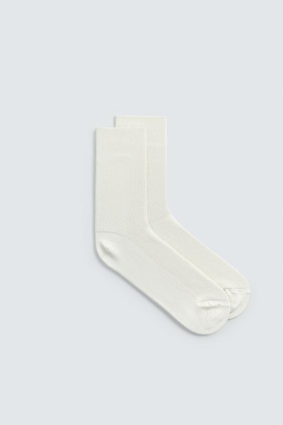 COTTON BLEND RIB SOCKS