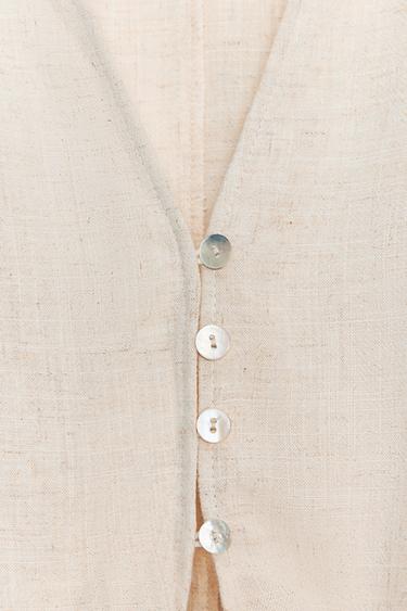 CROCHET TRIM KNOT SHIRT - Light beige by Zara - Image 7