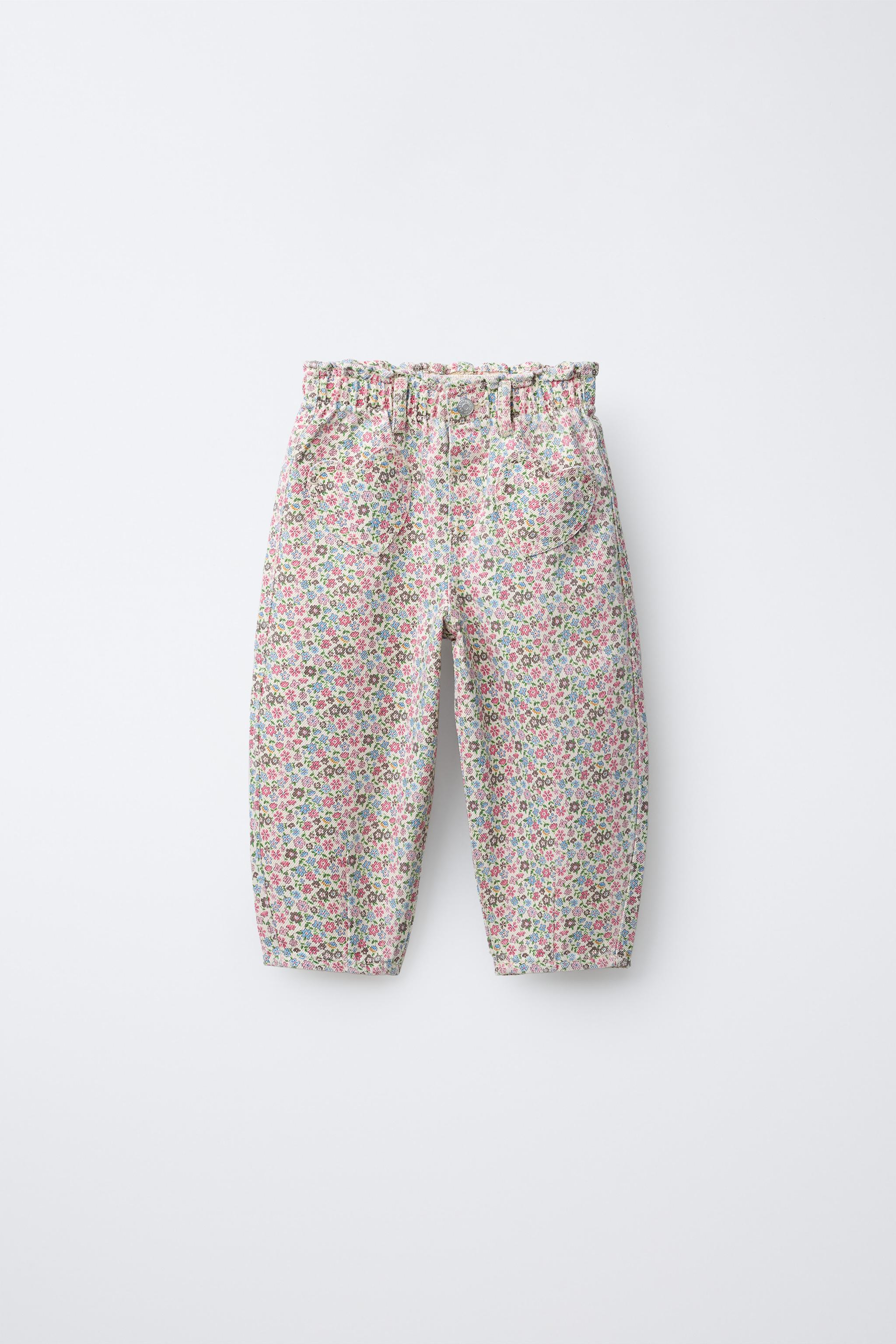 PANTALON BAGGY EN SERGÉ À FLEURS