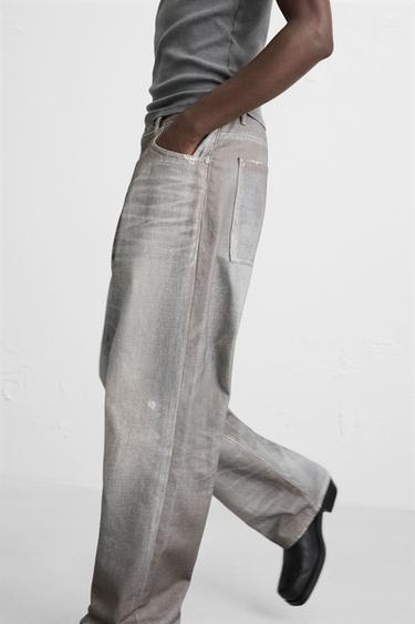 PRINTED BAGGY FIT JEANS - Blue by Zara - Image 5