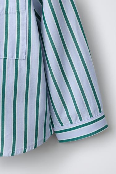 STRIPED SHIRT - Blue / Green by Zara - Image 3