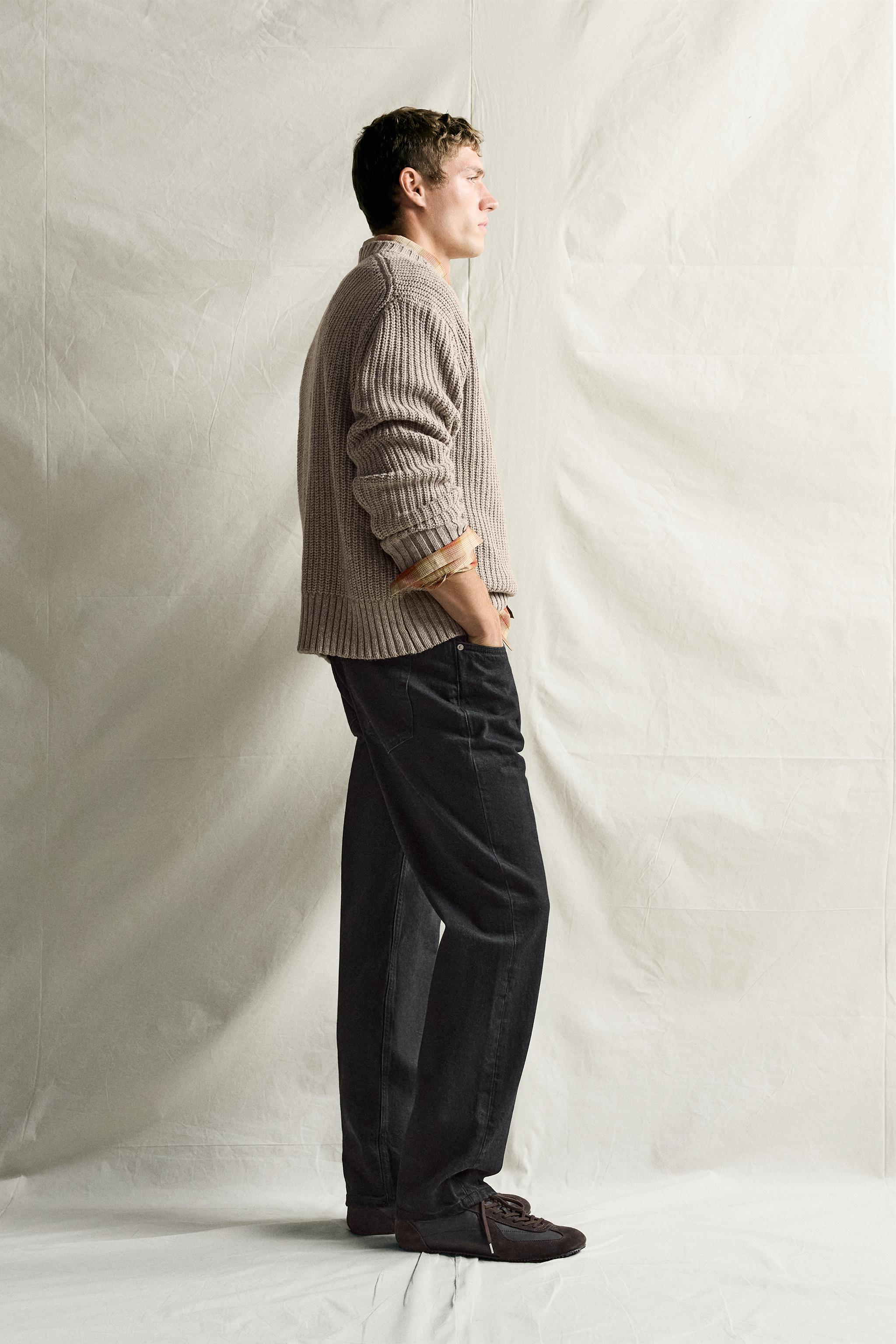 COTTON-WOOL ENGLISH RIB SWEATER