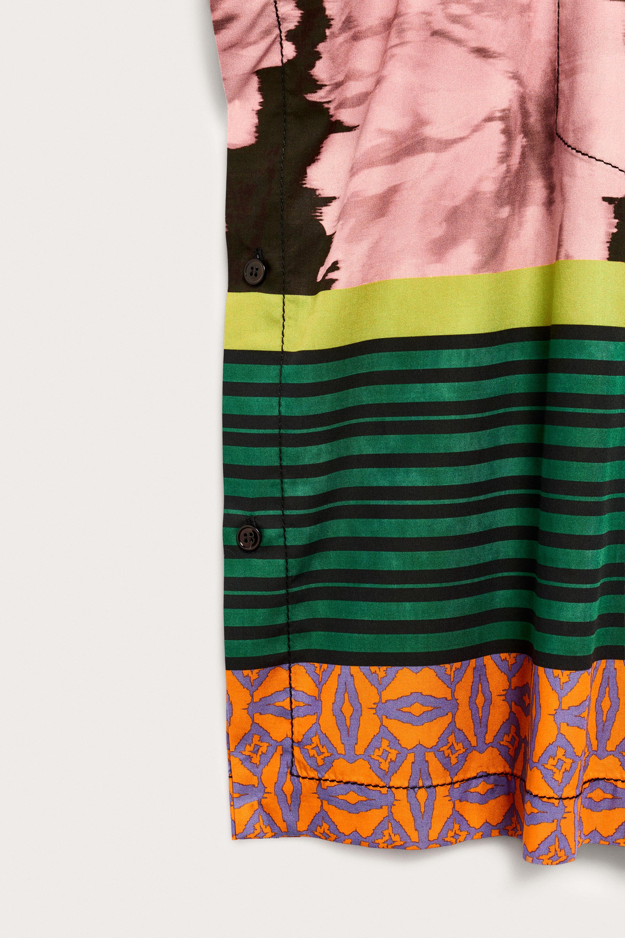 Zara LIMITED EDITION KOMBİNE DESENLİ TUNİK GÖMLEK görsel 7
