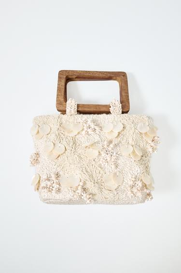 HANDTASCHE MIT PERLMUTT-EFFEKT - Gebrochenes Weiß von Zara