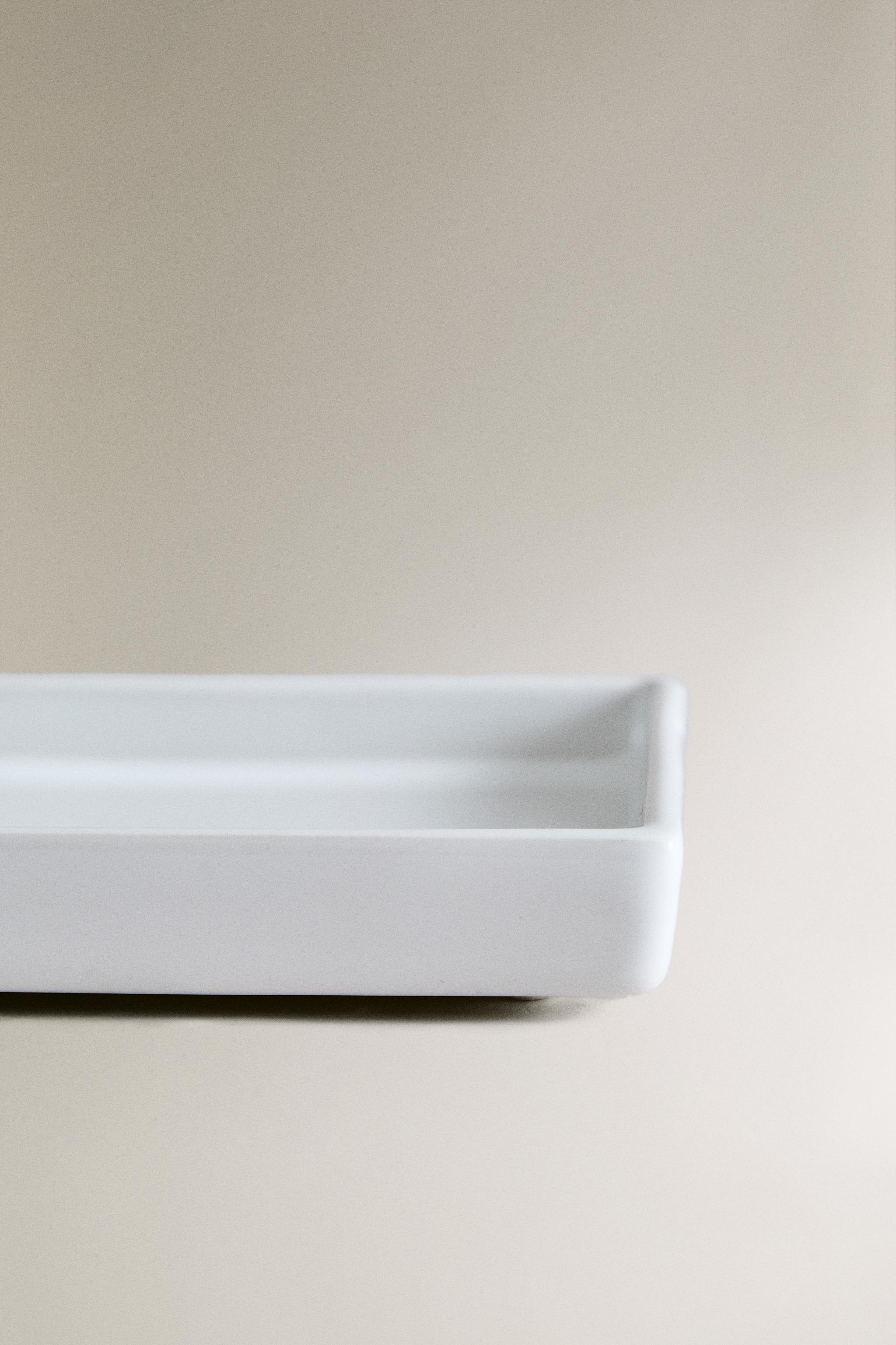 WHITE EARTHENWARE BATHROOM TRAY - White | ZARA United States