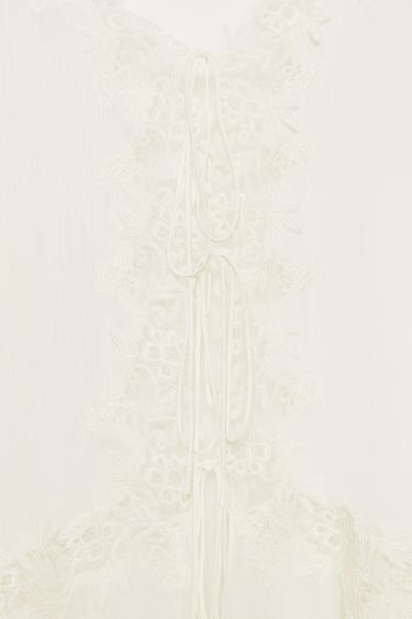 BLOUSE BIMATIÈRE DENTELLE ZW COLLECTION - Écru de Zara - Image 8