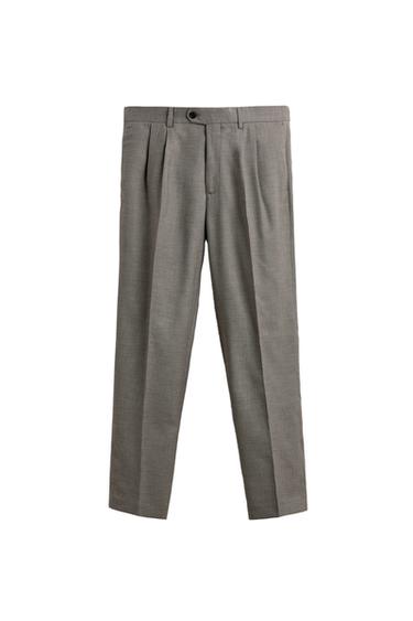 Zaras KOSTYMBYXA MED VECK OCH RUTMÖNSTER - Beige