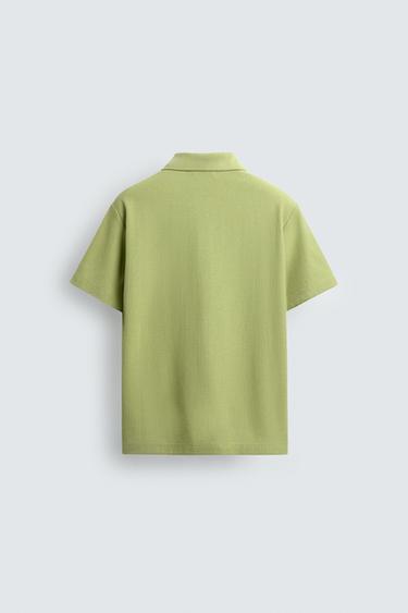 POLO REGULAR FIT EN COTON STRUCTURÉ - Citron vert de Zara - Image 7