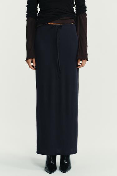 Zara SOFT MODAL SKIRT - Dark anthracite