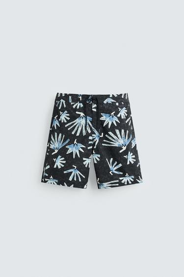 QUẦN SHORT BƠI ỐNG DÀI HỌA TIẾT HOA - Màu xanh nước biển từ Zara