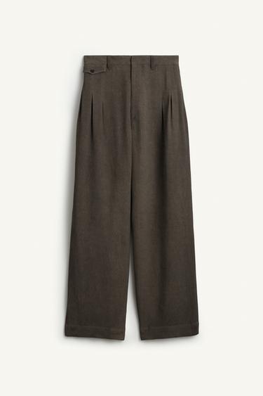 TRPL PLT TROUSERS - Charcoal by Zara