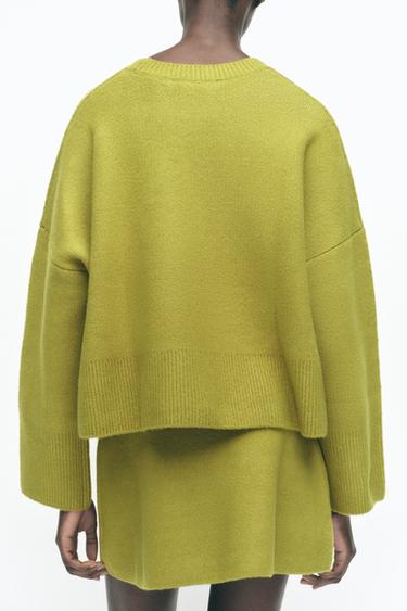 MINI-JUPE EN MAILLE LISSE - Vert clair de Zara - Image 3