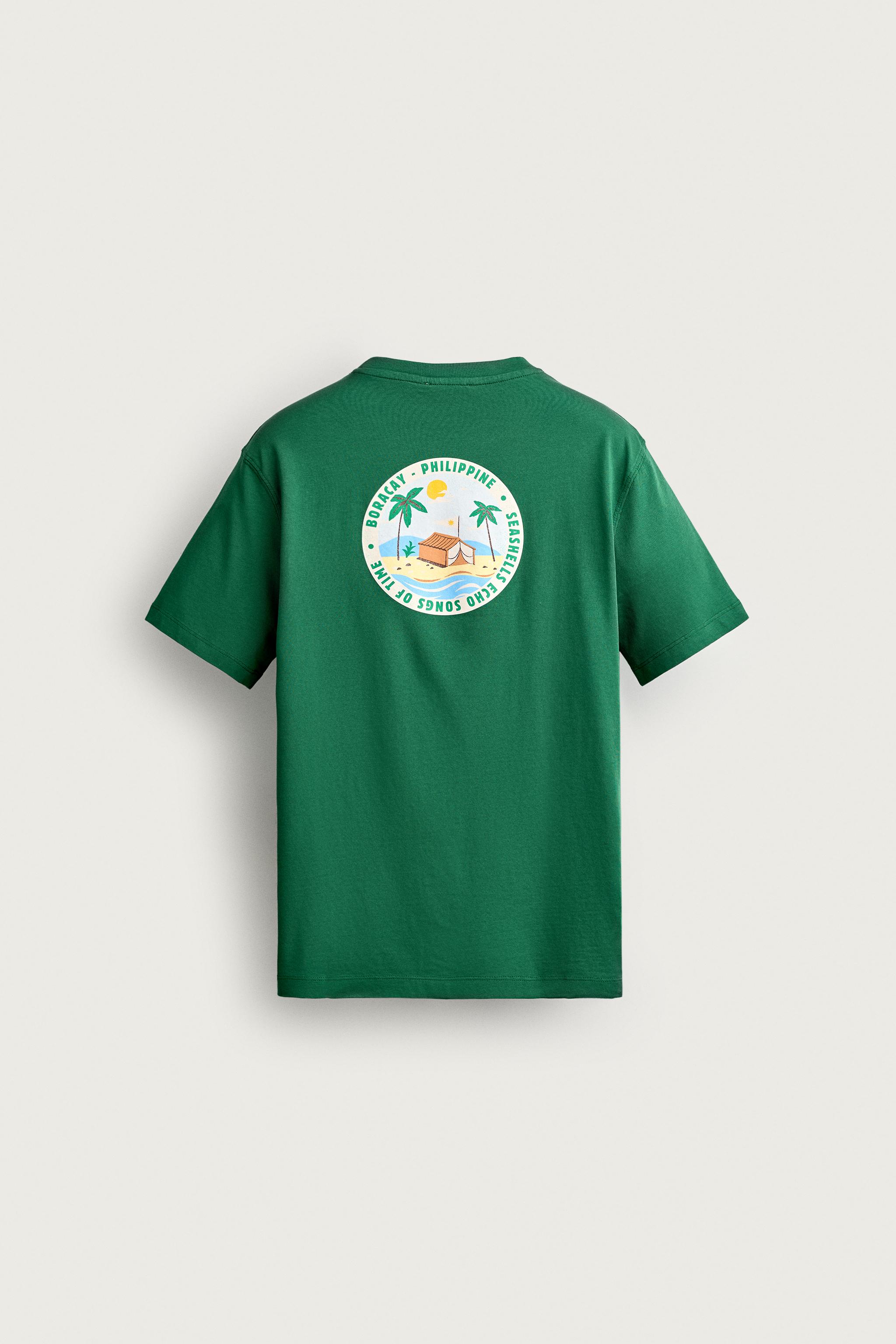 Мужские футболки Zara REGULAR FIT MIXED PRINT T-SHIRT — фото 6
