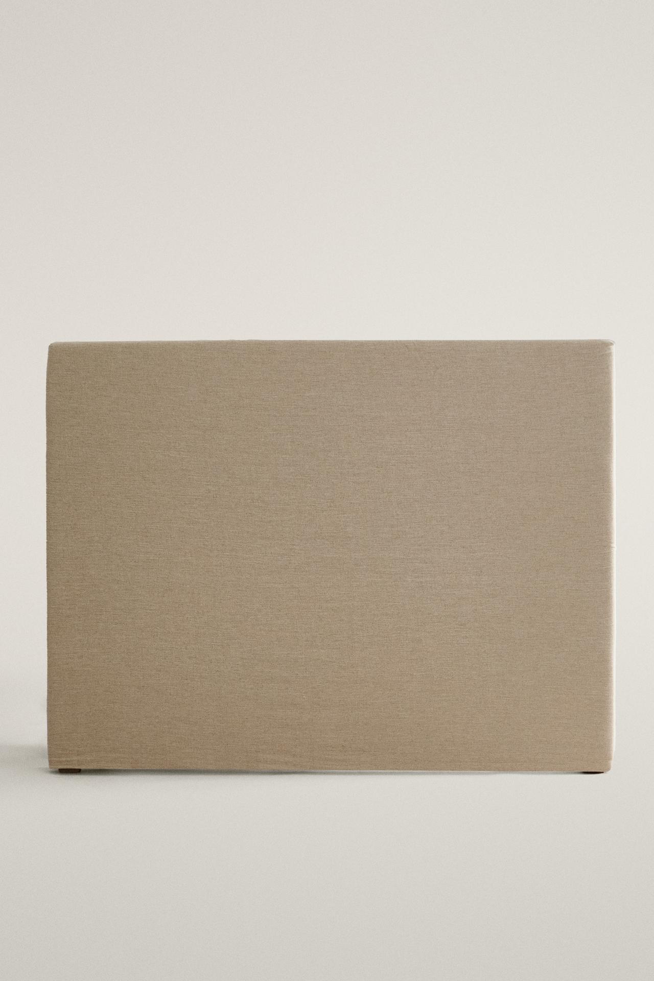 HEMP AND COTTON COVERED HEADBOARD — Light beige