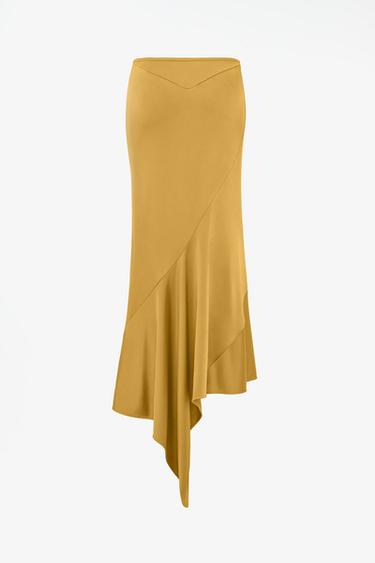 LIMITED EDITION ASYMMETRIC CUT SKIRT — Ocher 2