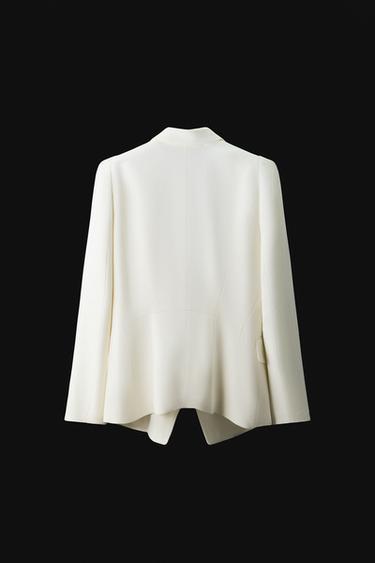 ZW COLLECTION DOUBLE-BREASTED SHOULDER PAD BLAZER - Ecru by Zara - Image 12