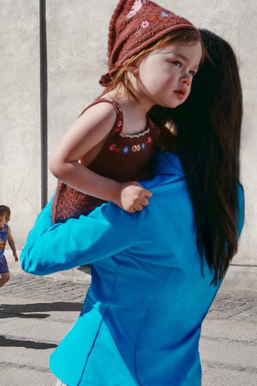 SISSEL EDELBO X ZARA KIDS EMBROIDERED KNIT BANDANA - Brown by Zara