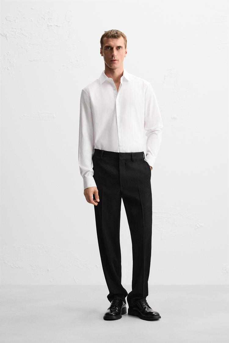 TEXTURED REGULAR FIT SHIRT White ZARA United Kingdom