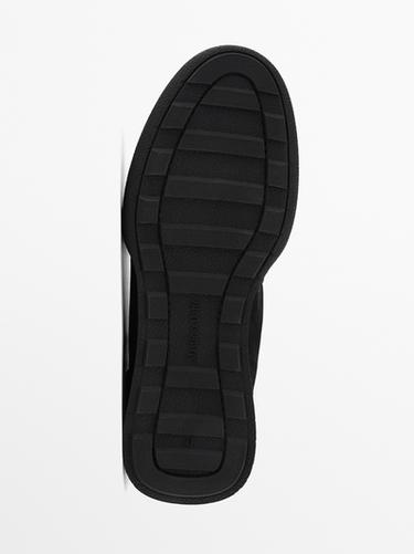 Zara Split leather trainers with contrast soles - Black - Image 0
