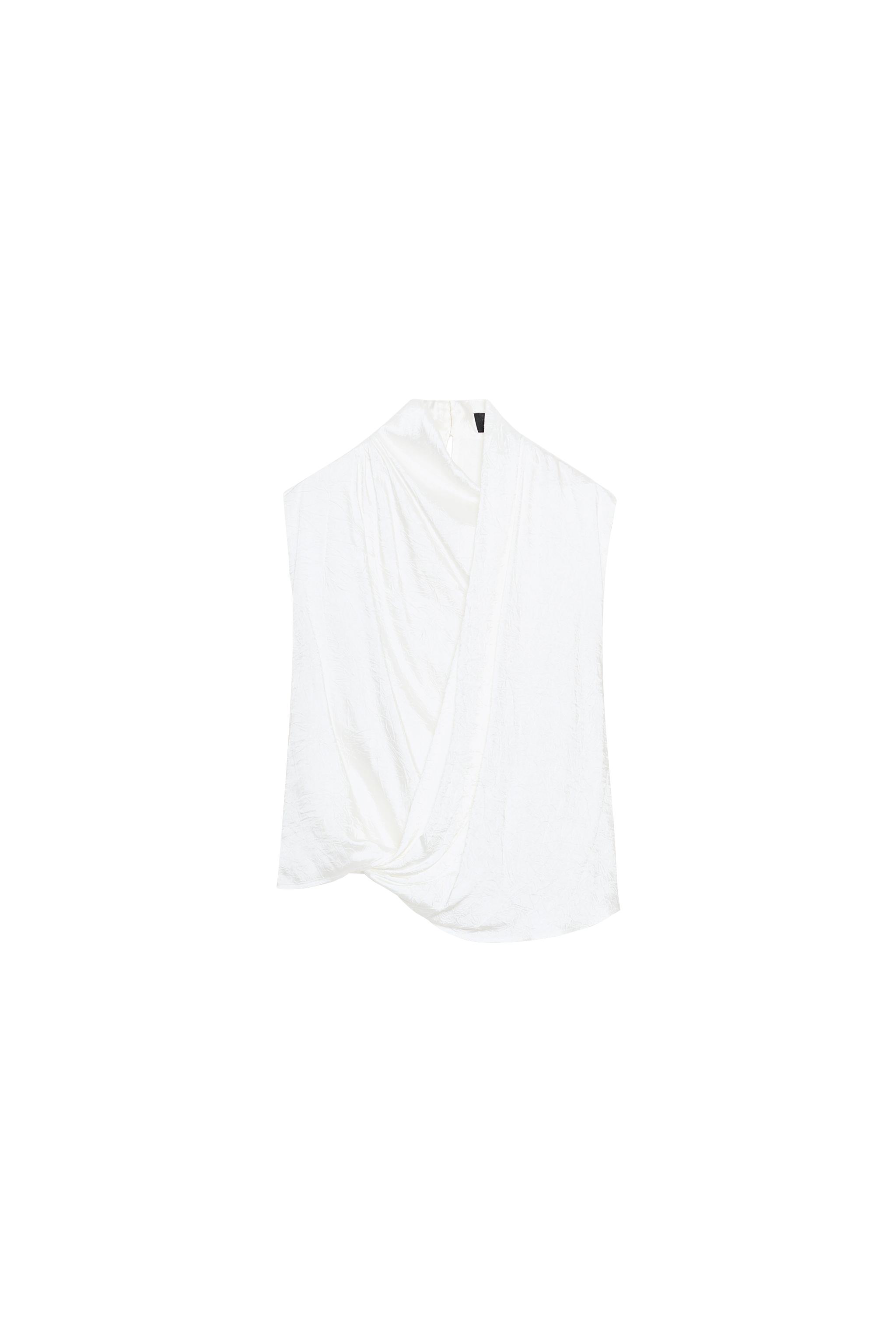 SATIN EFFECT WRAP TOP - White | ZARA United States