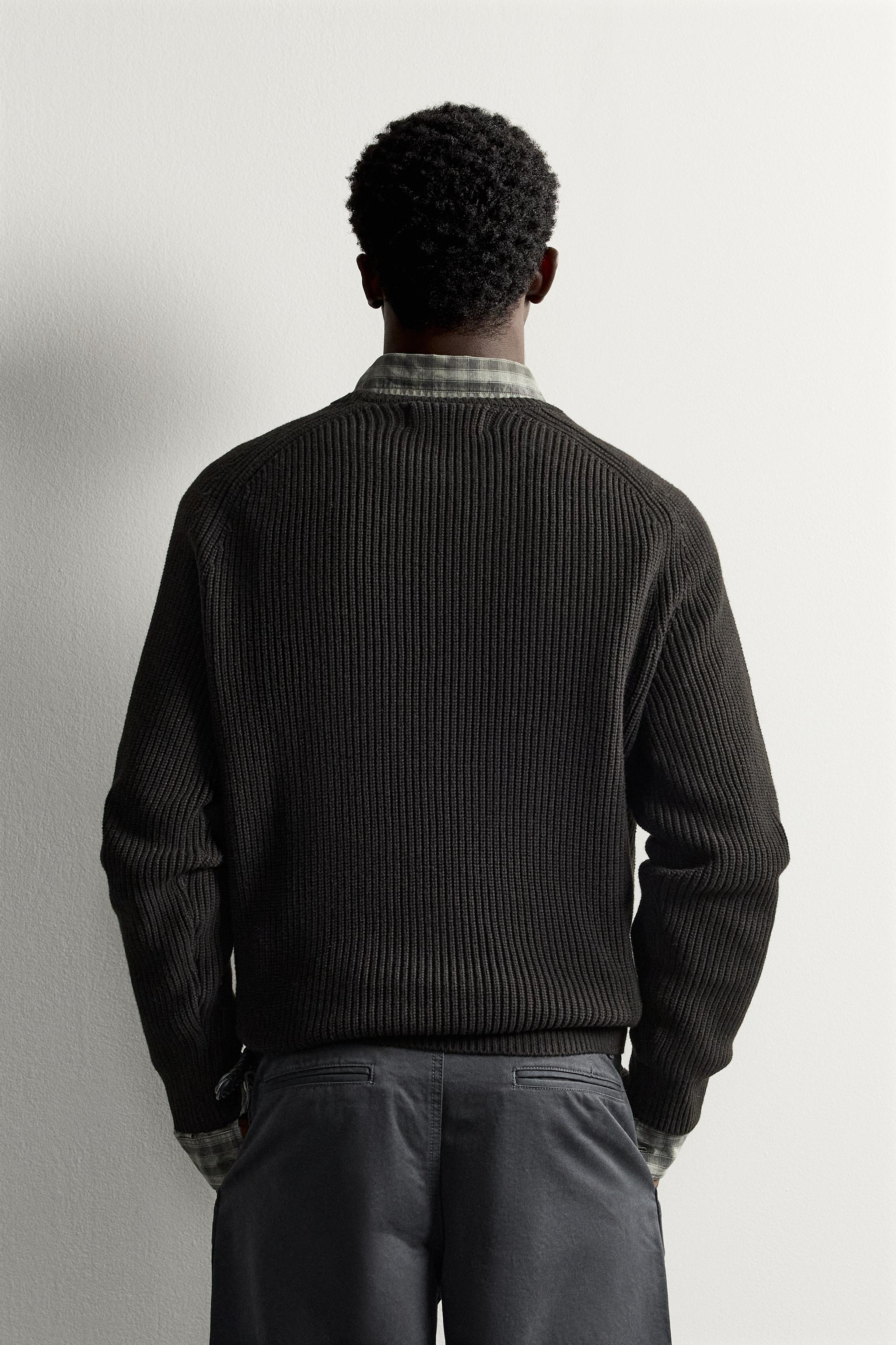 PULL EN MAILLE PERLÉE COTON-LAINE