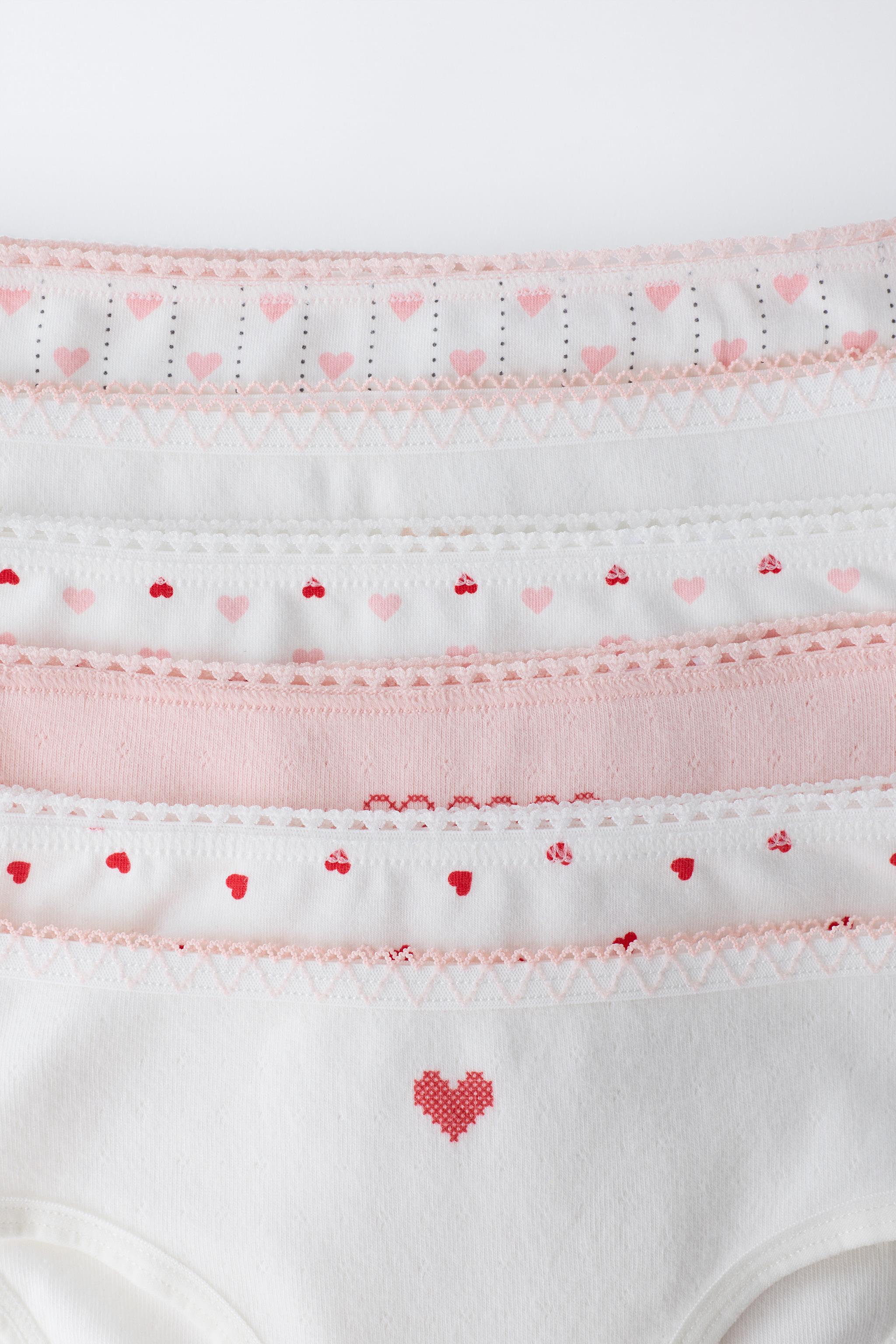1 1/2- 6 YEARS/ SIX-PACK OF HEART PRINT UNDERWEAR
