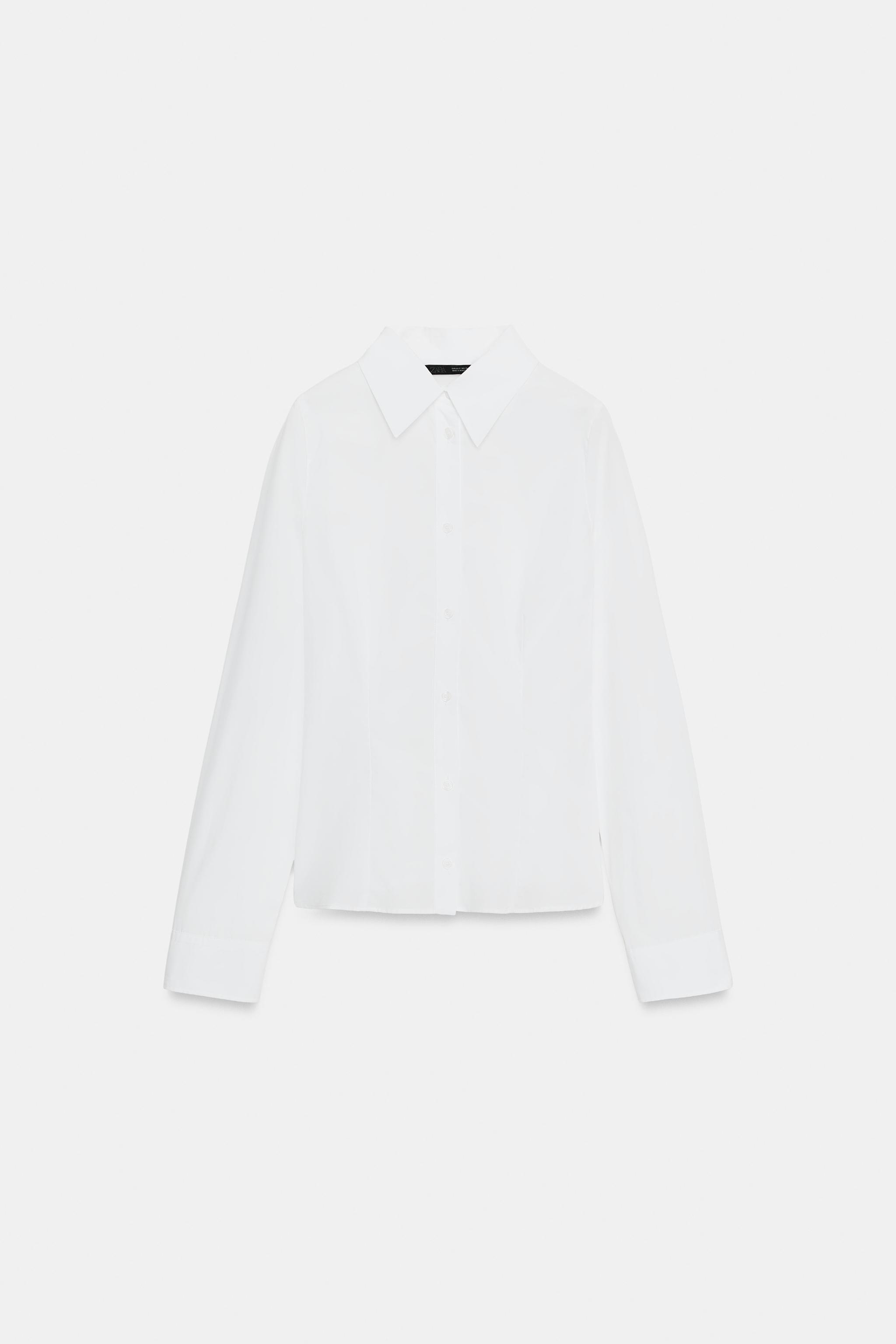 STRIPED POPLIN SHIRT — White