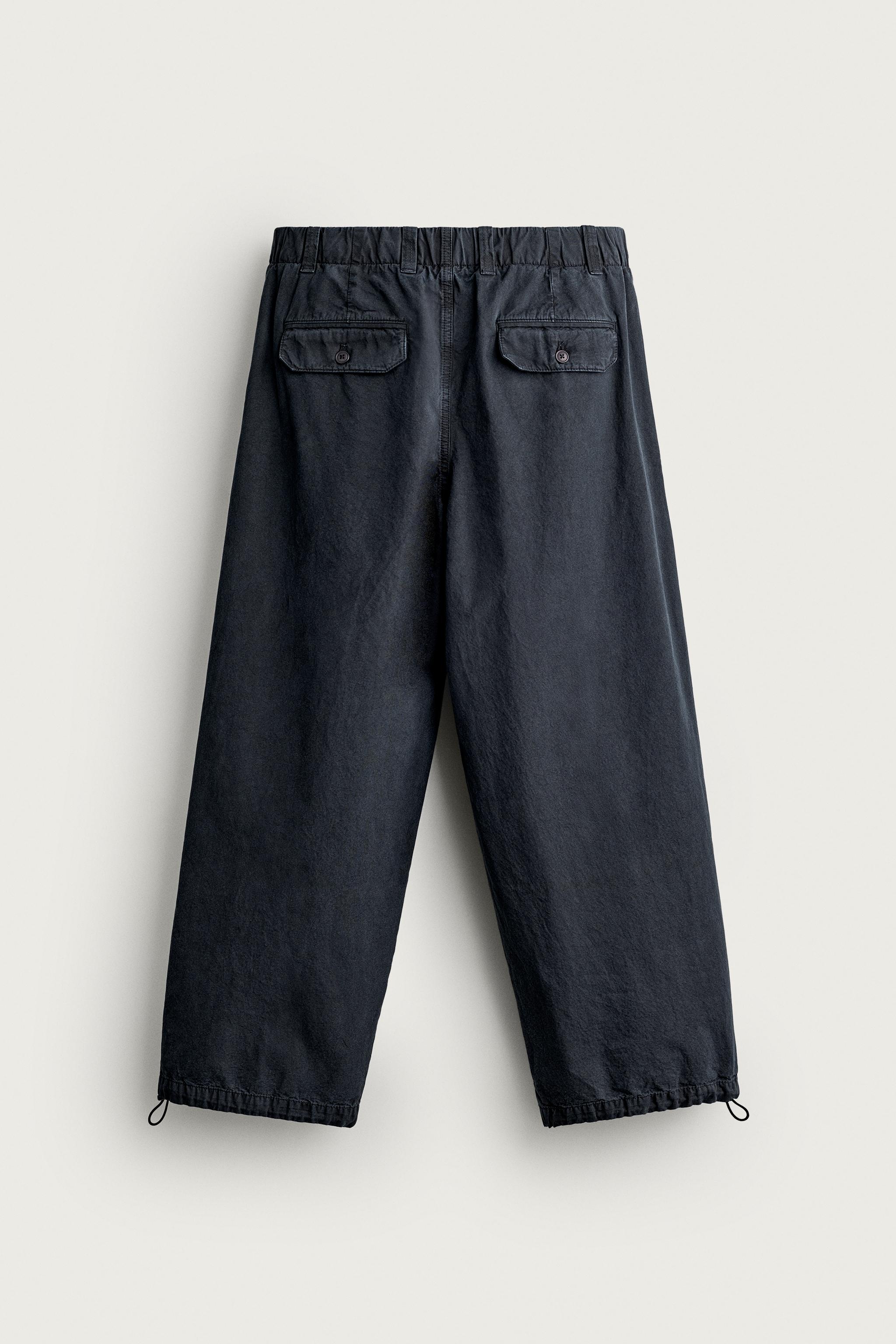 Мужские брюки Zara RELAXED FIT PARACHUTE PANTS — фото 8