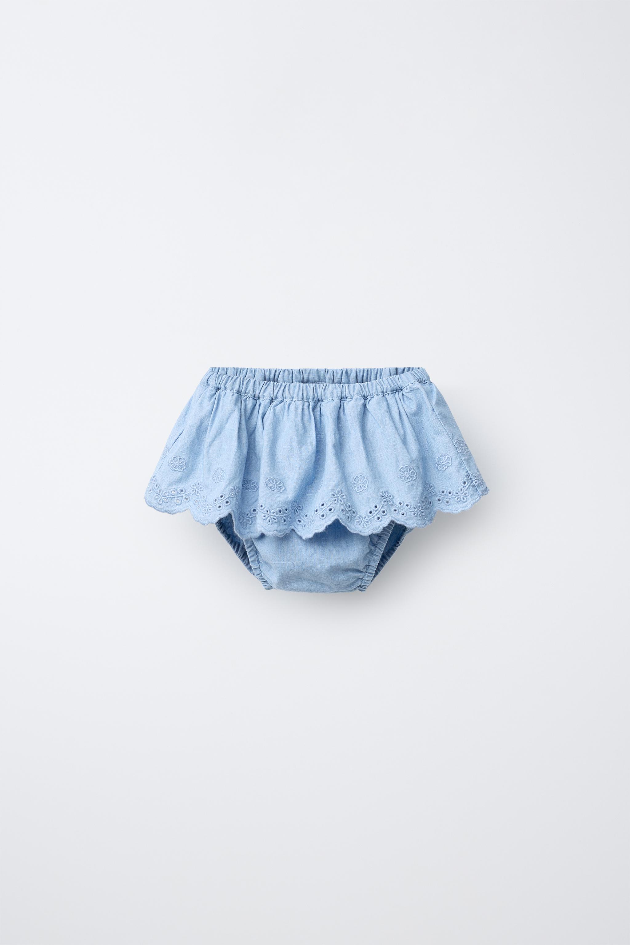 CULOTTE JUPE DENIM AVEC VOLANTS