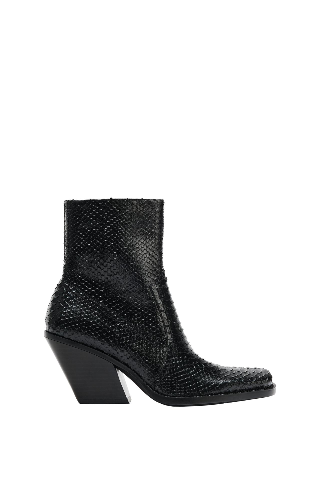 TEXTURED COWBOY ANKLE BOOTS