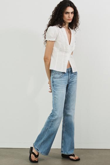 POPLIN SHIRT WITH RUFFLES - White by Zara