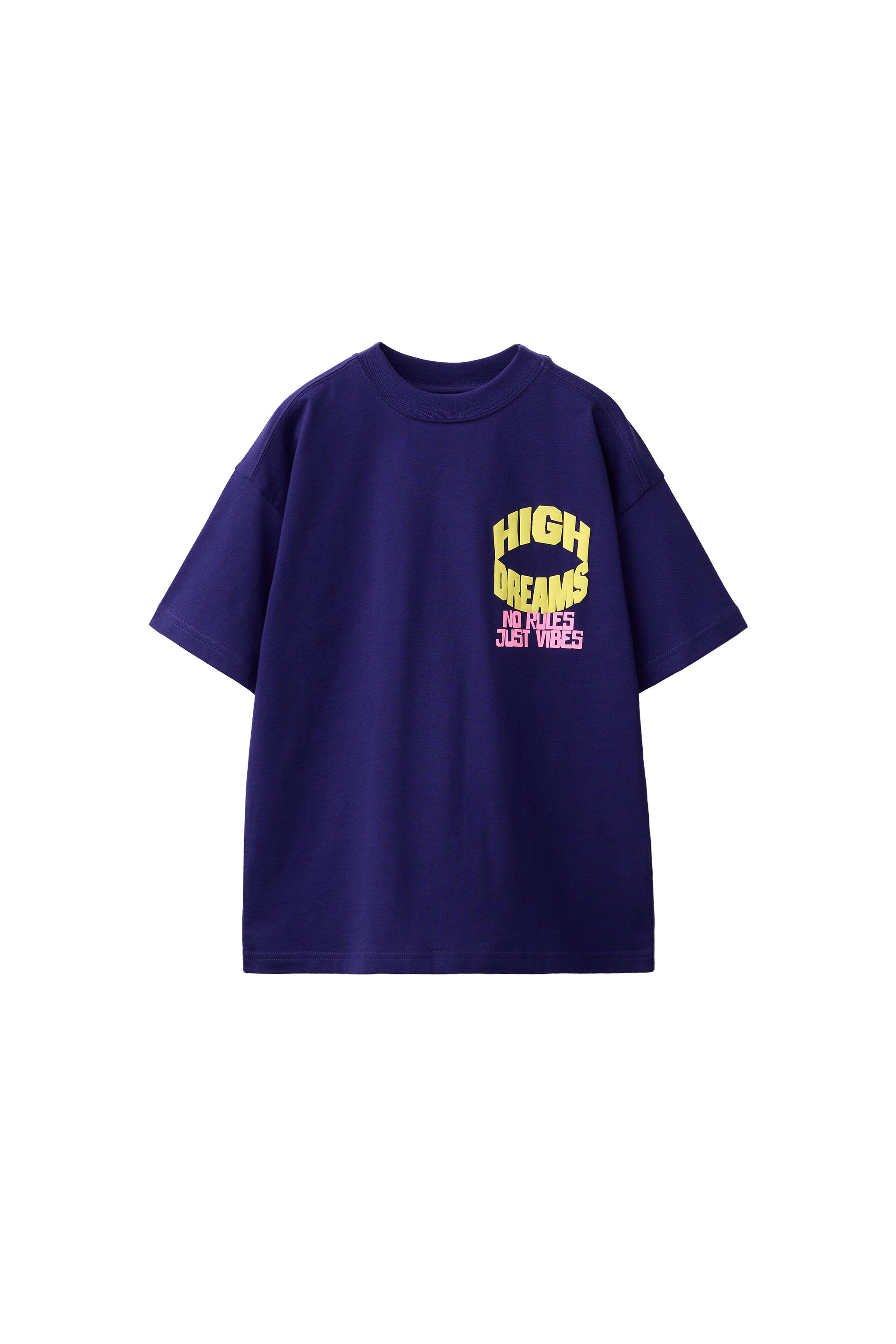 レリーフプリントTシャツ - ダークパープル | ZARA Japan / 日本 レリーフプリントTシャツ - ダークパープル | ZARA Japan / 日本