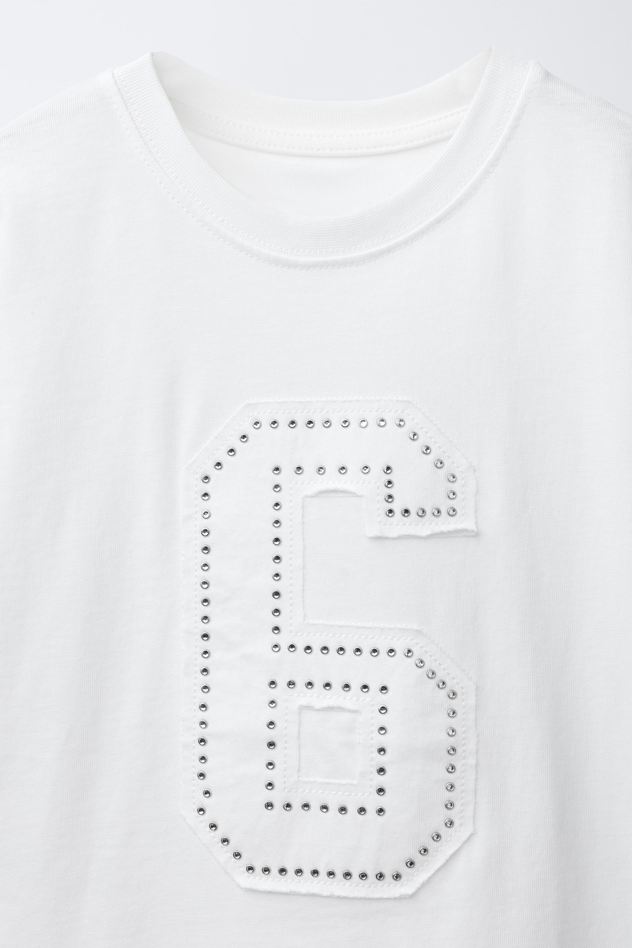RHINESTONE NUMBER T-SHIRT - White | ZARA United States