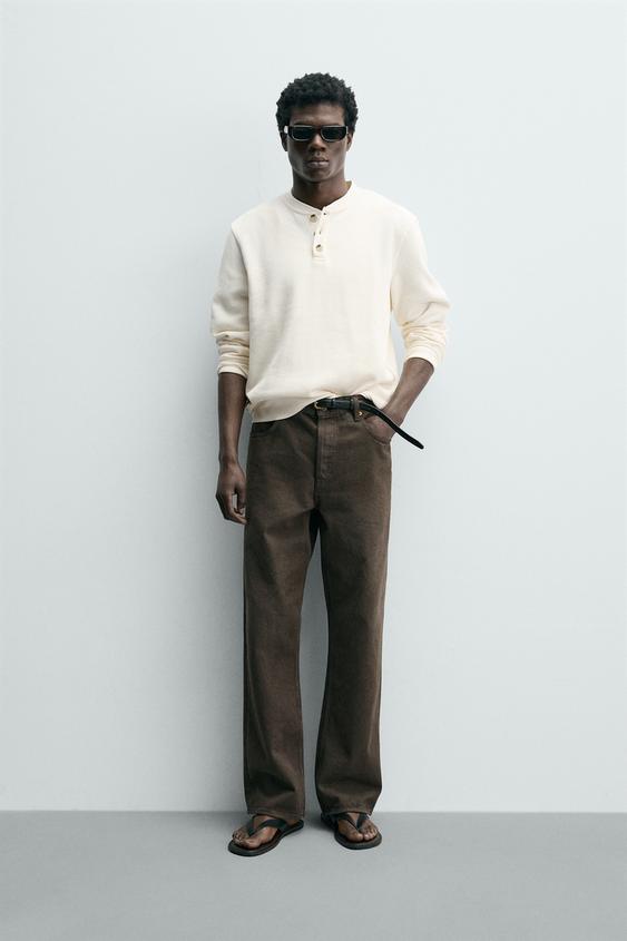 TEXTURED HENLEY SHIRT