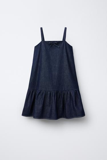 DENIM BOW DRESS - Blue by Zara